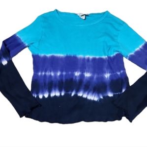 Vintage juniors large fitted ribbed stretch tie dyed top